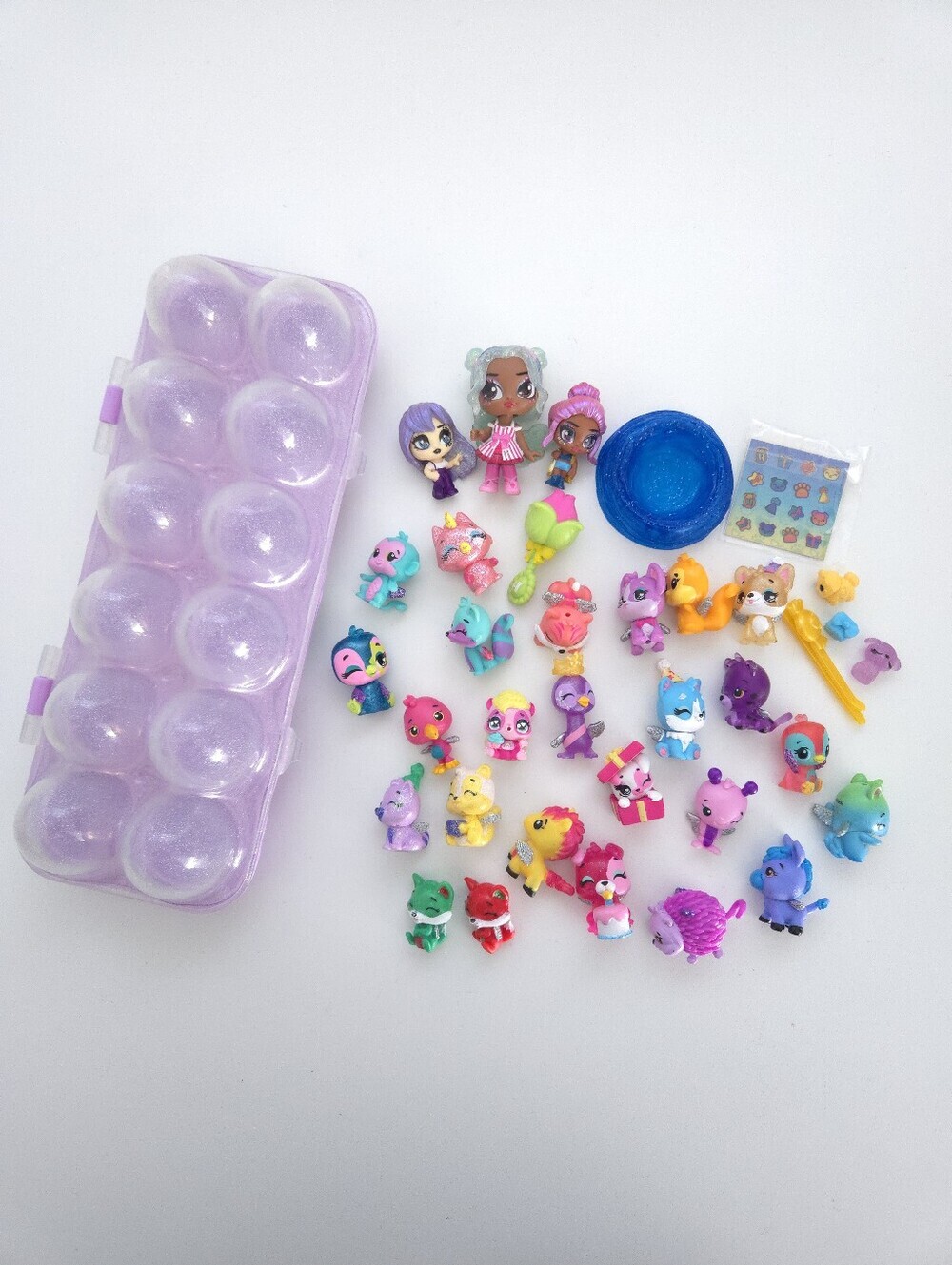 Hatchimals CollEGGtibles Mixed Lot of Mini Figures, Mini Dolls and Container